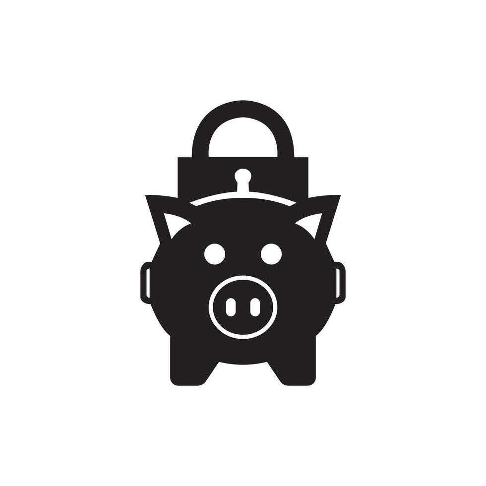 Isolated design of a piggy bank locked with padlock vector
