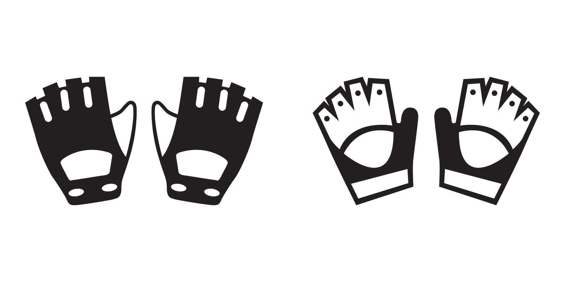 Flat design of fitness gloves silhouette vector