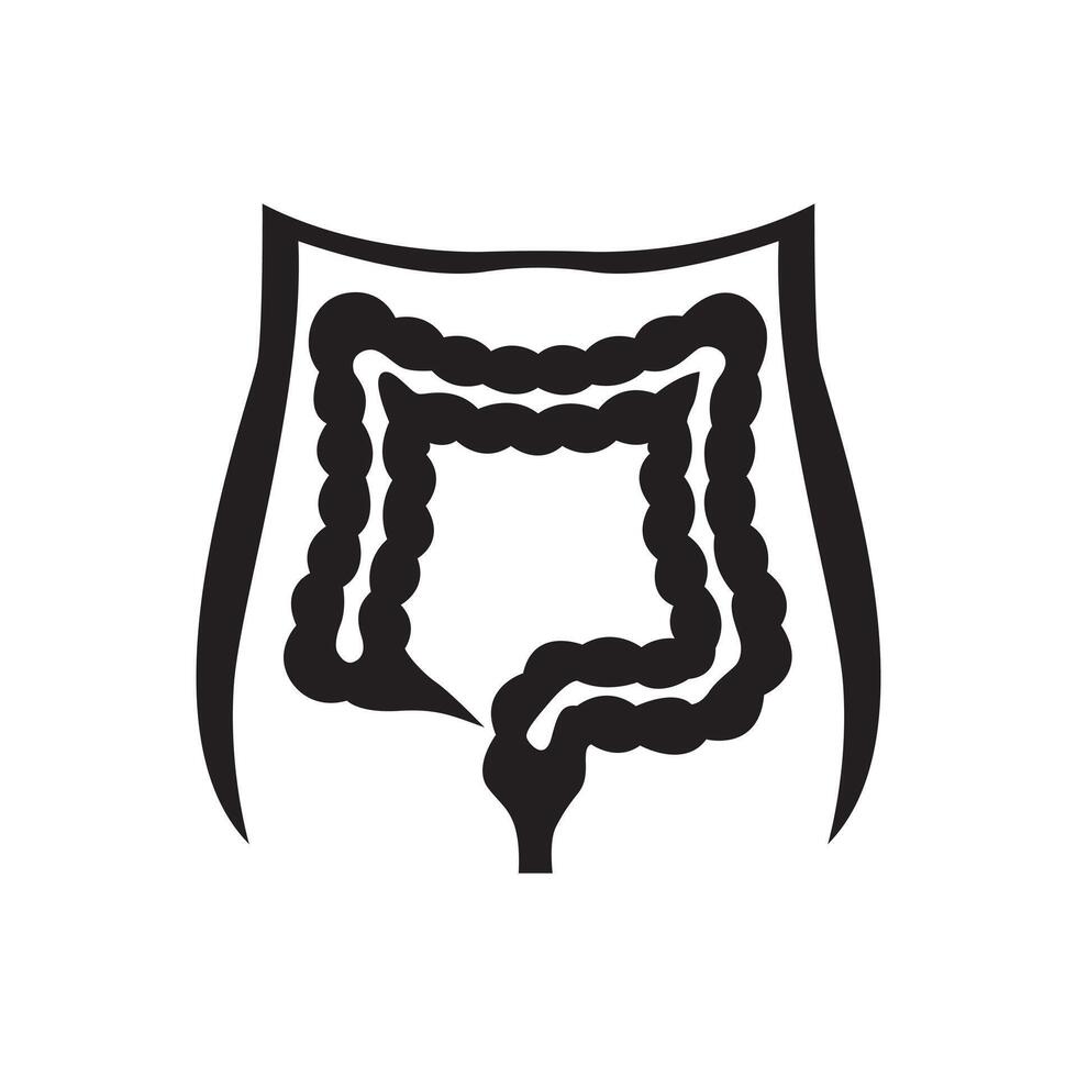 Human internal organ intestine silhouette graphic vector