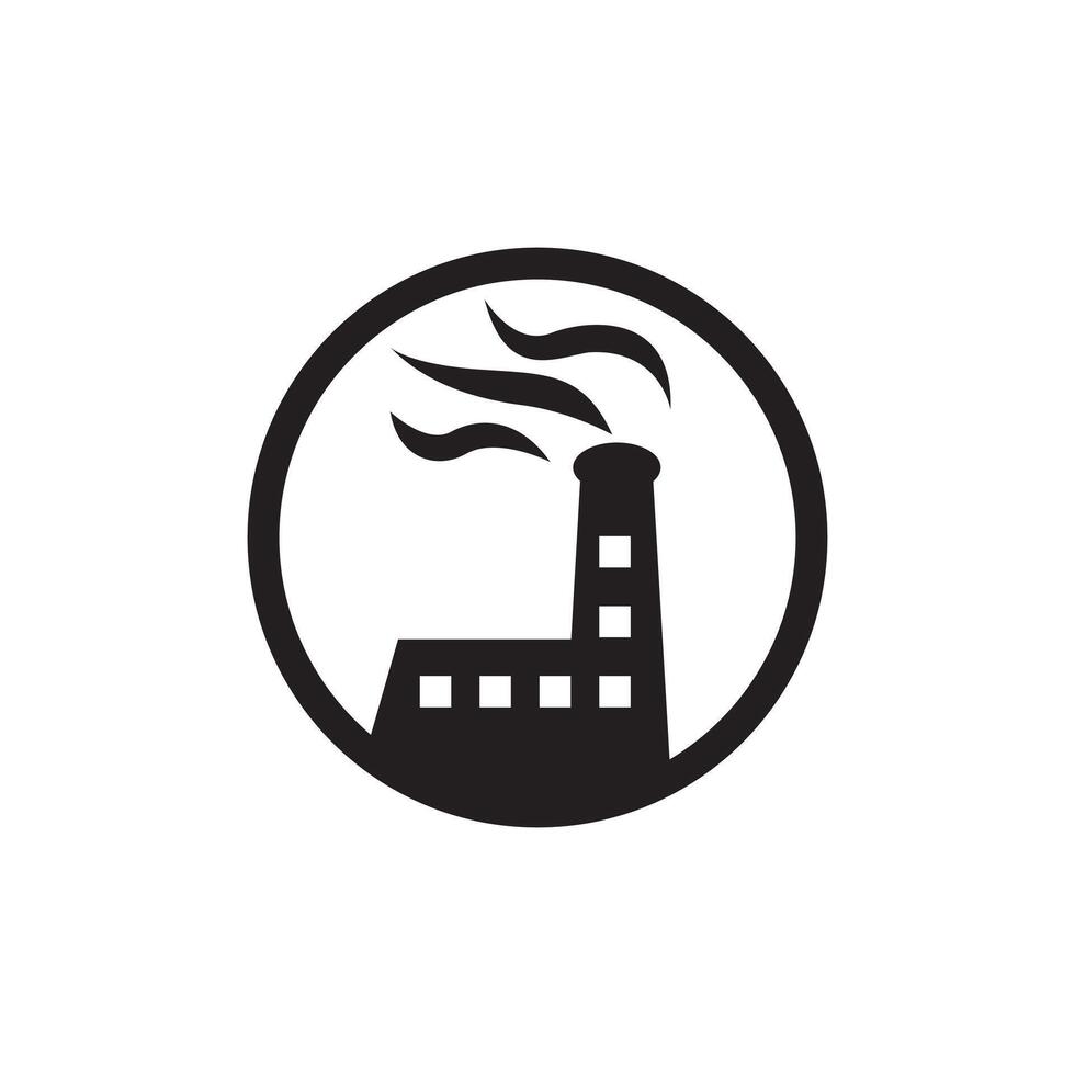 Factory emissions silhouette illustration vector