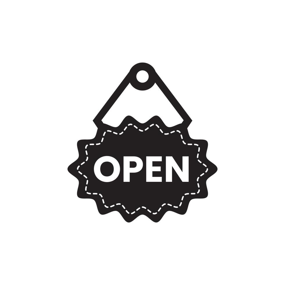 Silhouette of an open sign illustration vector