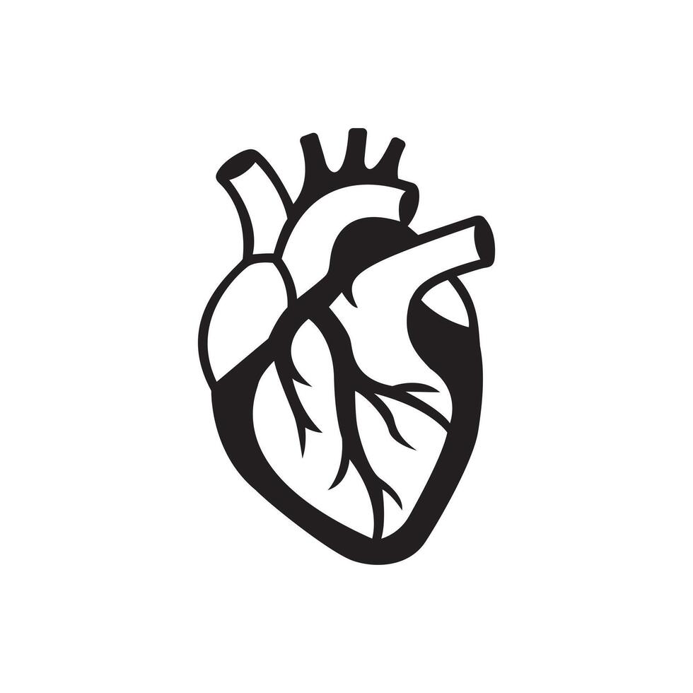 Flat human heart silhouette design vector