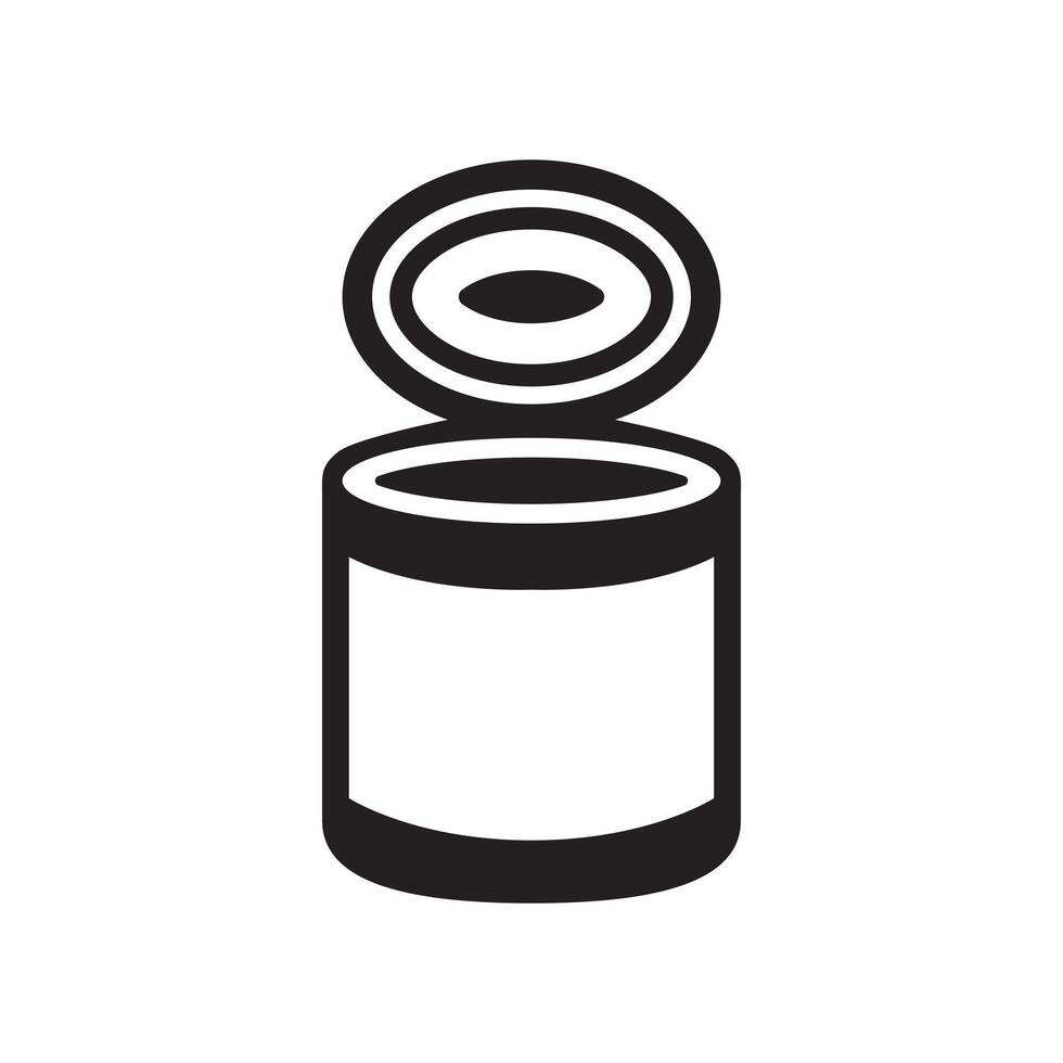 Silhouette of canned food container vector