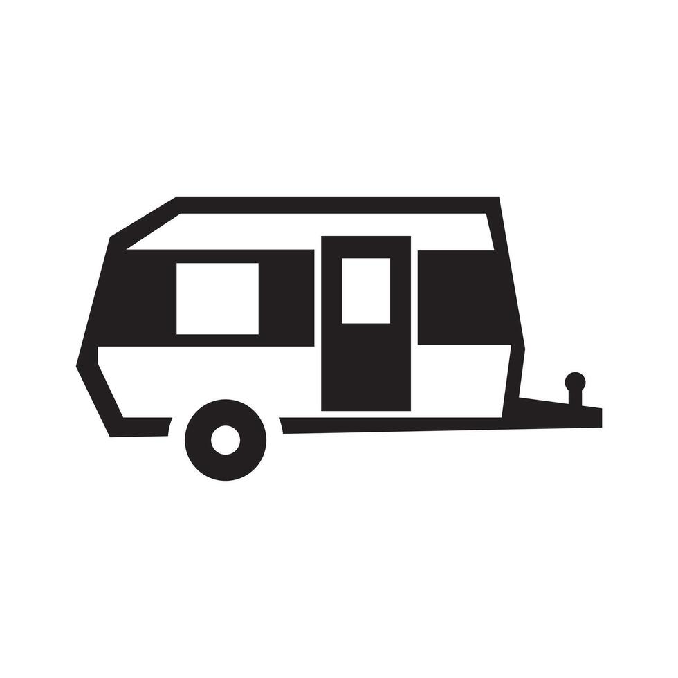 Silhouette of an excursion trailer vector
