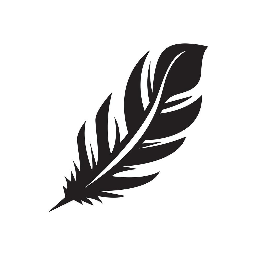 silhouette of bird wing feather vector