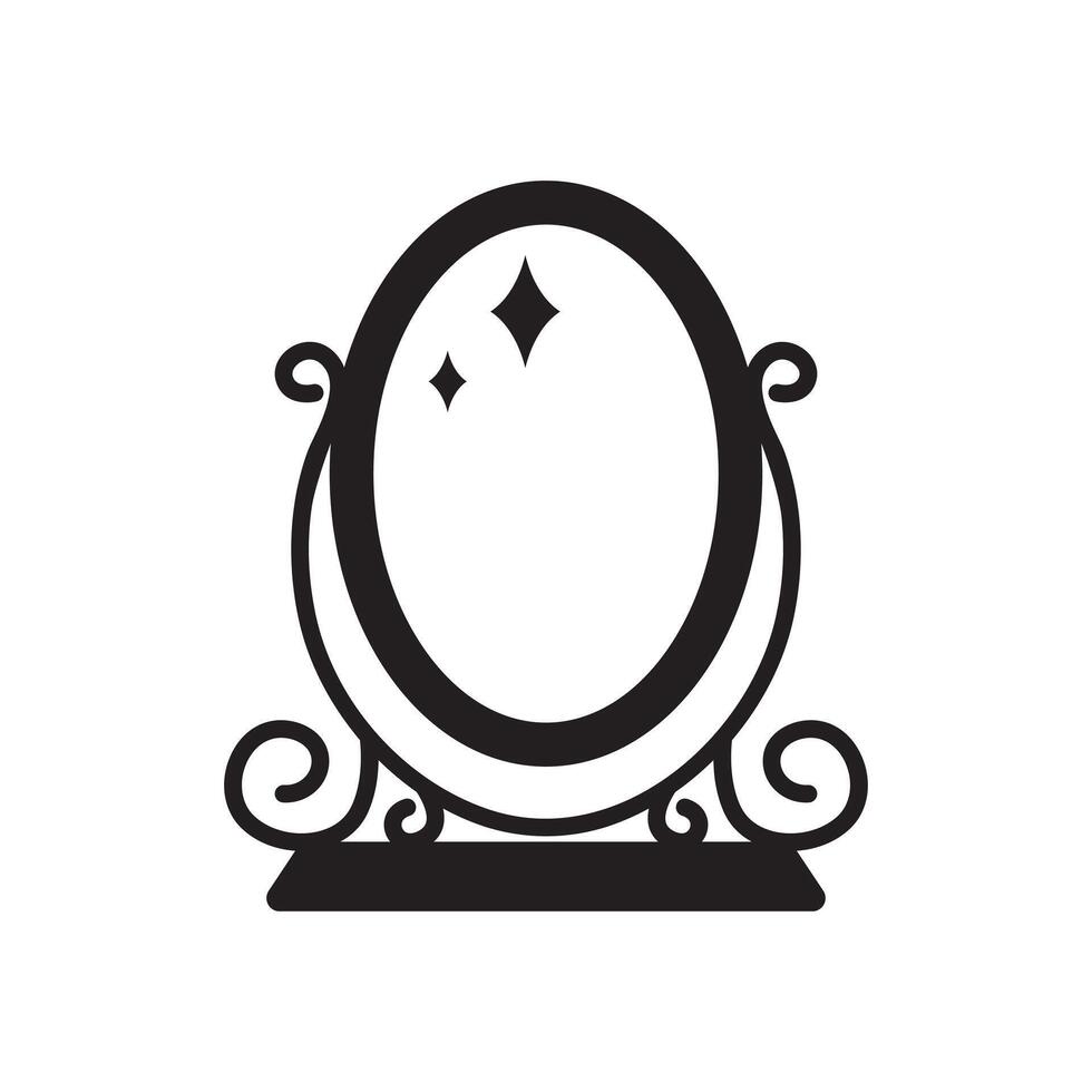 Decorative mirror shape in silhouette art vector