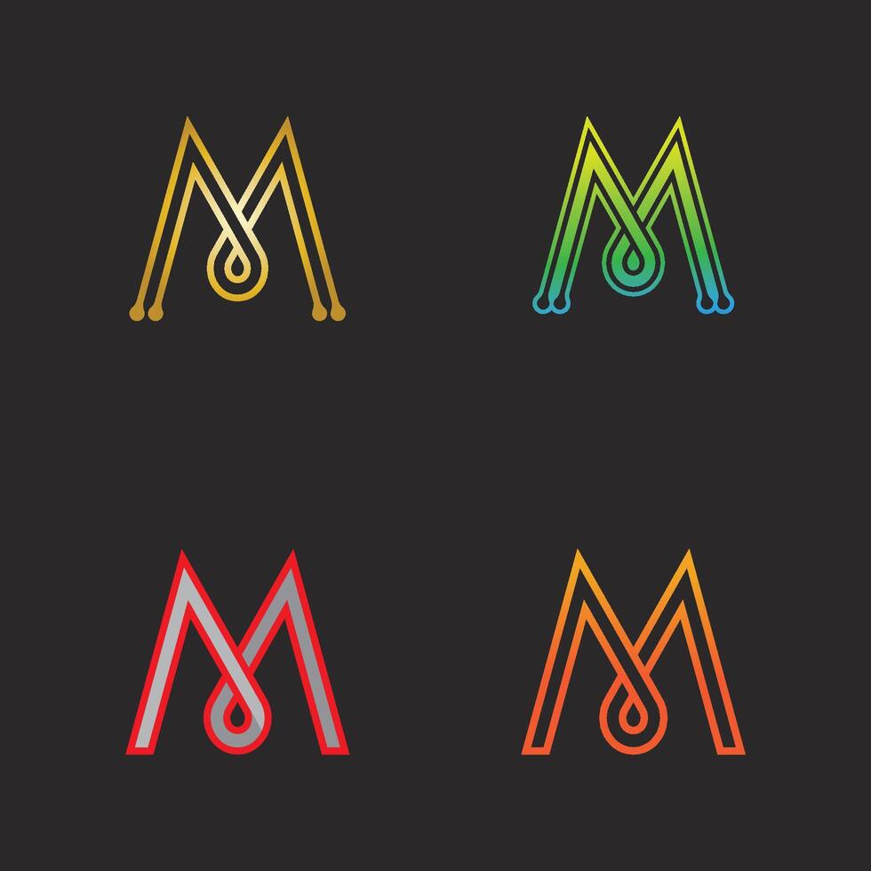 Letter M Logo Design Featuring Clean Line Art for Brand Presentation and Identity vector