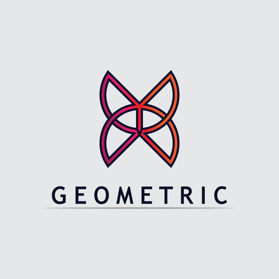 butterfly Geometric logo stock icon illustration and business logo vector