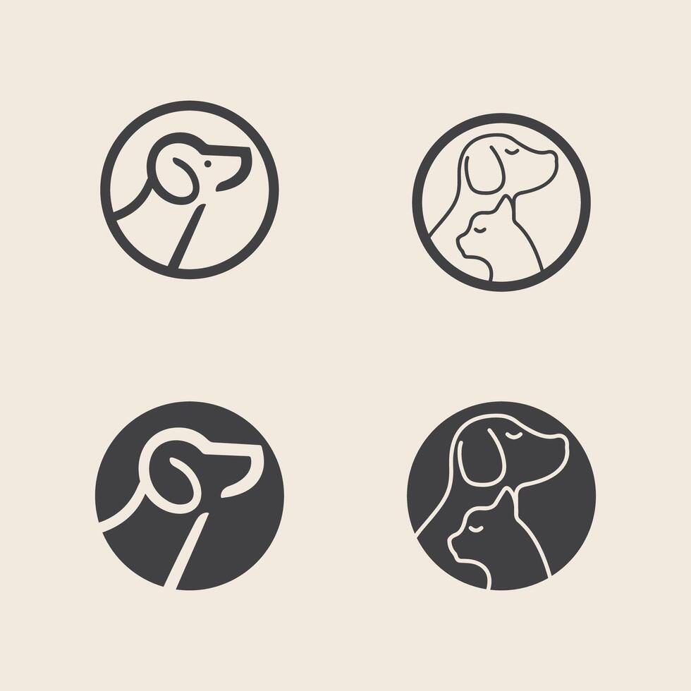 Dog Leash and Harness Icon Set vector