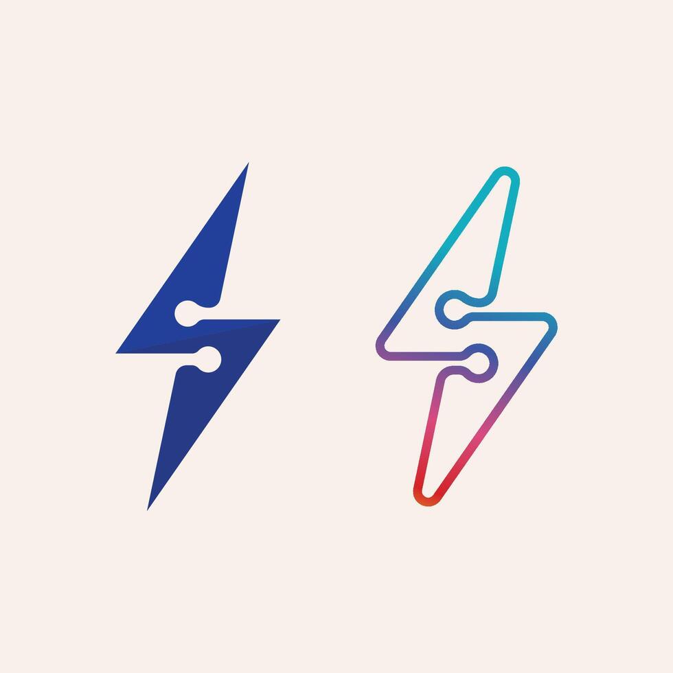 Lightning Emblem with Powerful Thunderbolt Shape and Clean Energy Symbol Design vector