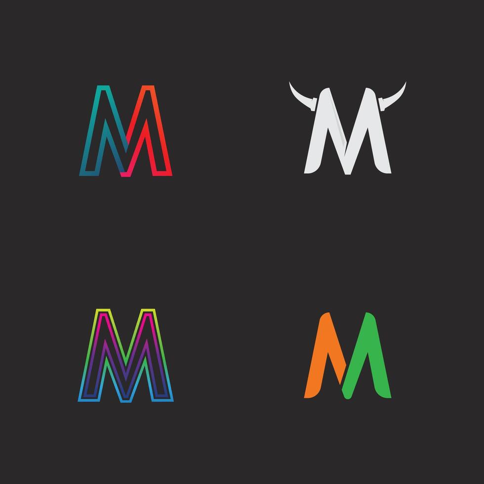 Stylish Letter M Logo Template with Geometric Lines and Abstract Shape for Corporate Branding vector