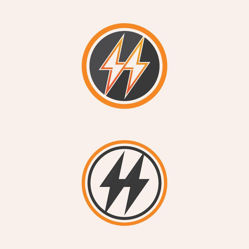 Flash Icon Logo for Electric Bolt Technology, Lightning Speed Concept in Flat Style vector