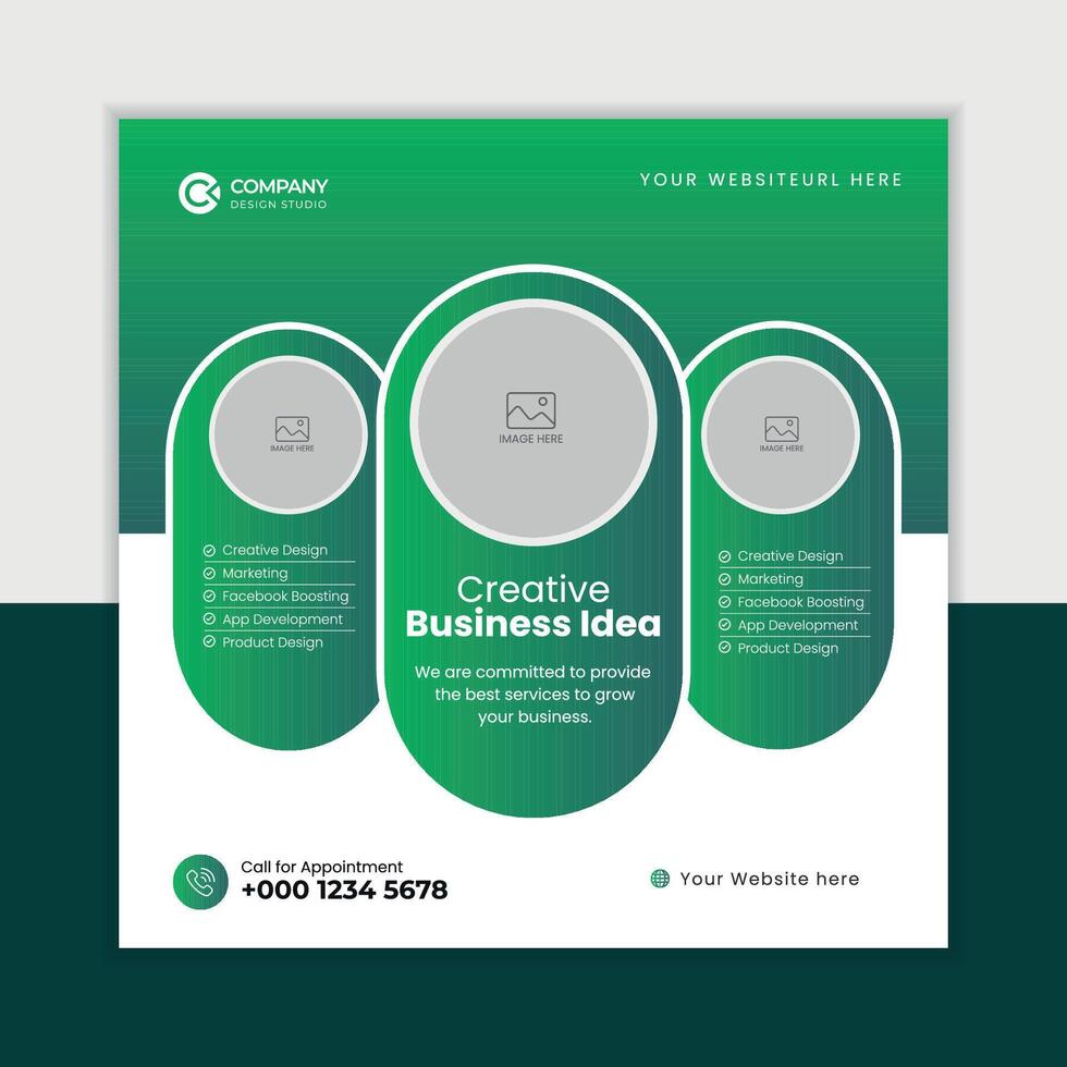 Business social media post square flyer Digital marketing banner template vector