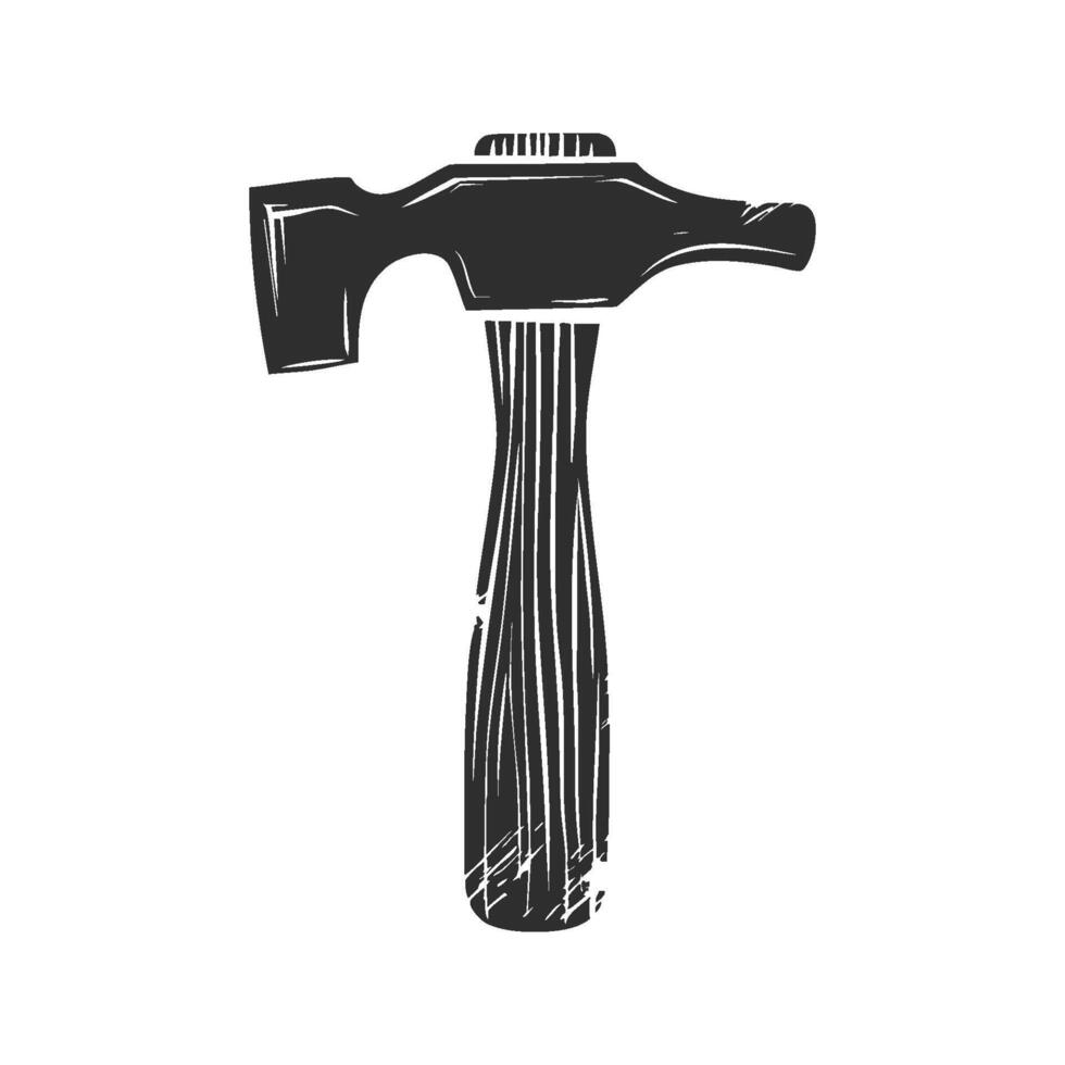 Hammer Silhouette Illustration. Symbol Of Construction And Craftsmanship Isolated Illustration vector