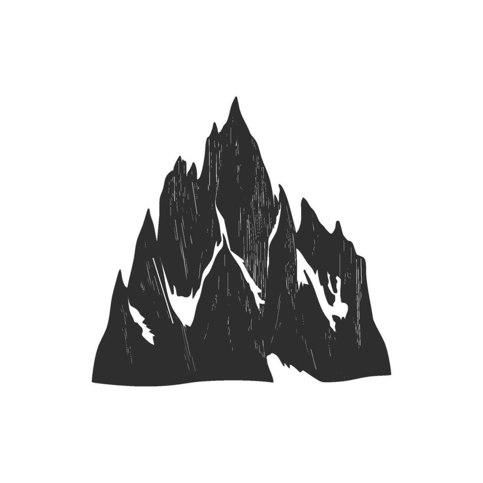 Mountain Range Illustration. Adventure And Exploration Concept Isolated Illustration vector