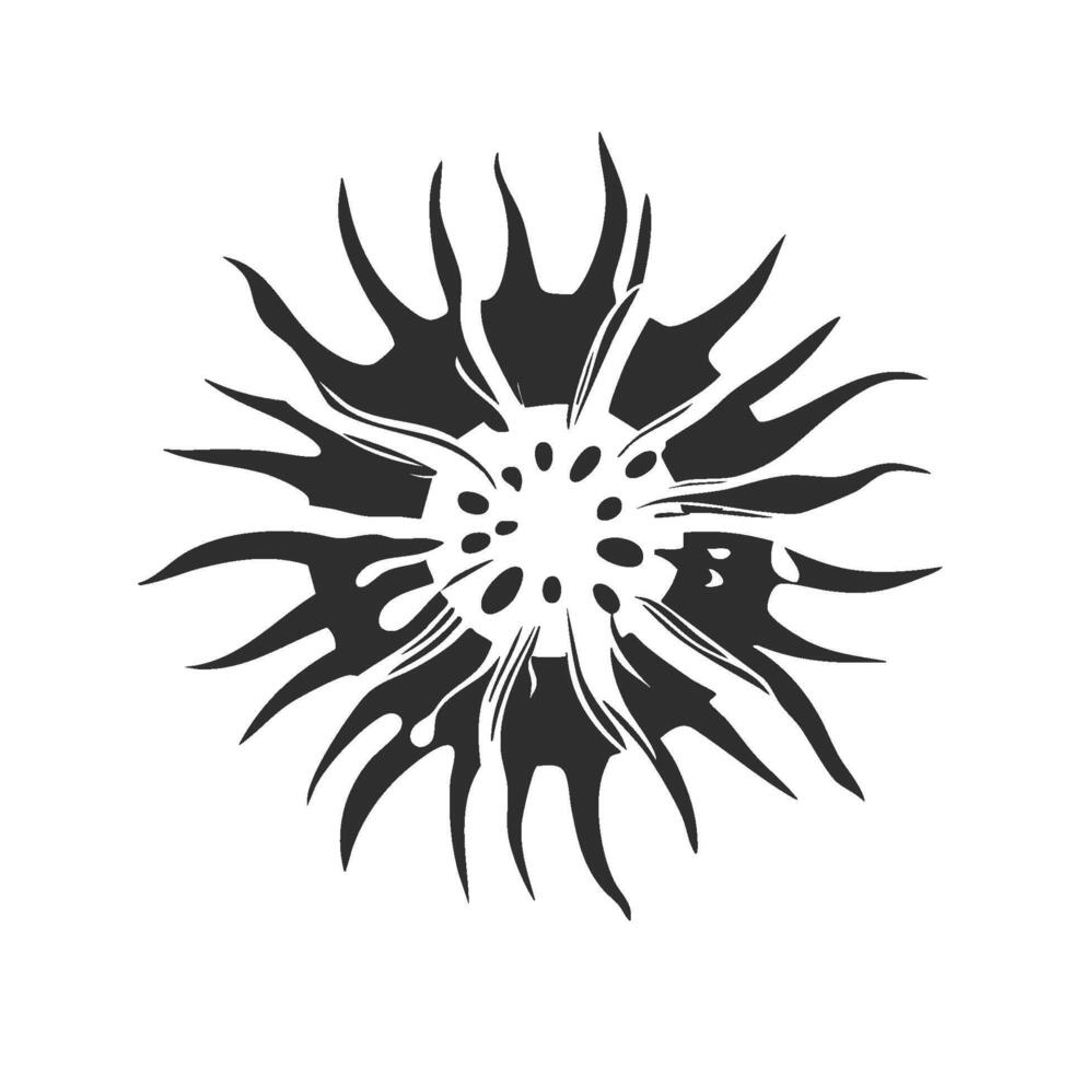 Abstract Sunburst Design Silhouette Illustration. Dynamic Energy And Creativity Concept Isolated Illustration vector