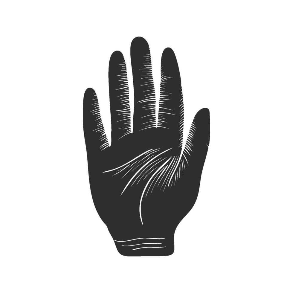 Palmistry Hand Silhouette Illustration. Symbol Of Fortune Telling And Mysticism Isolated Illustration vector