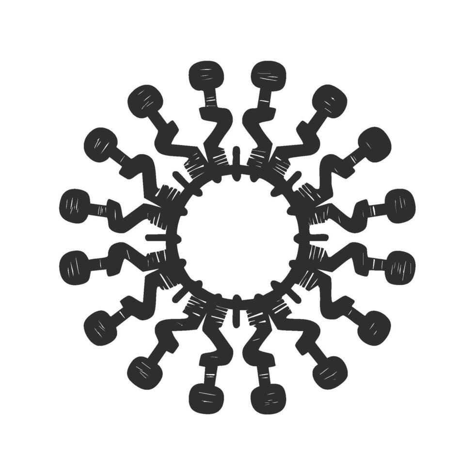 Virus Structure Silhouette Illustration. Microbiology And Health Concept Isolated Illustration vector