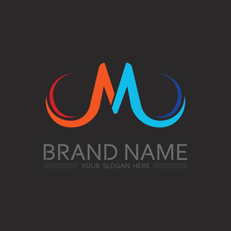 Creative Negative Space M Letter Logo for Professional Branding and Business Identity Use vector