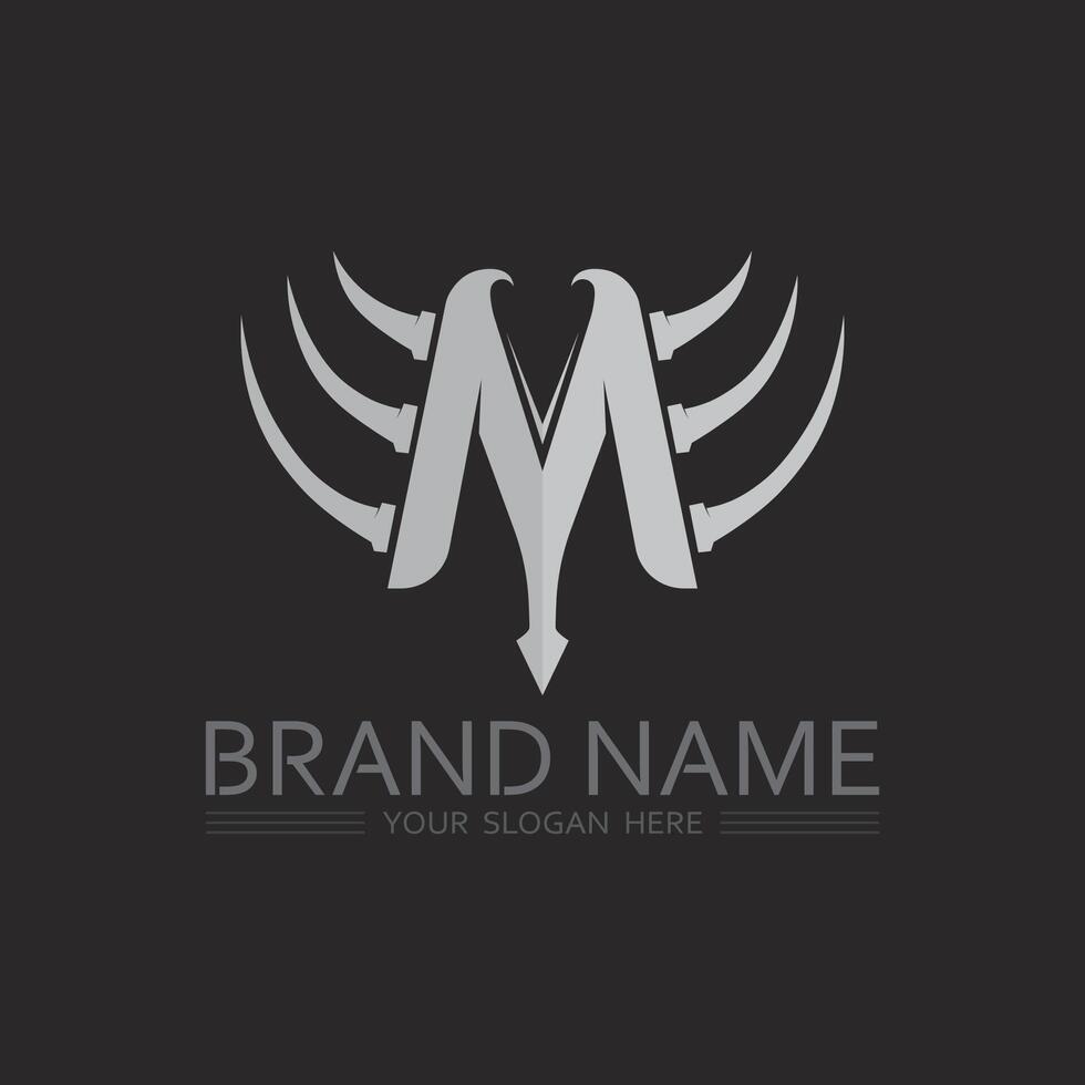 Modern Letter M Design with Bold Typography and Minimal Icon for Digital Media or Studio vector