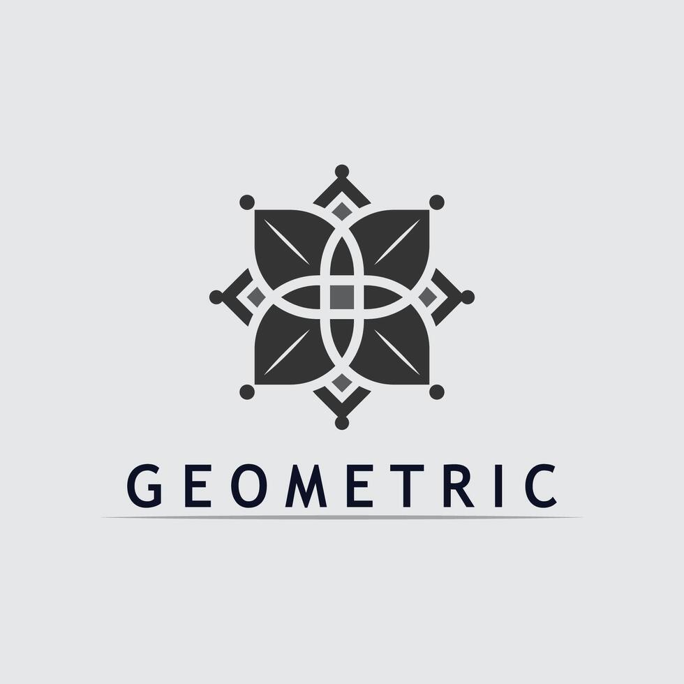 flower with Geometric logo stock icon illustration and business logo vector