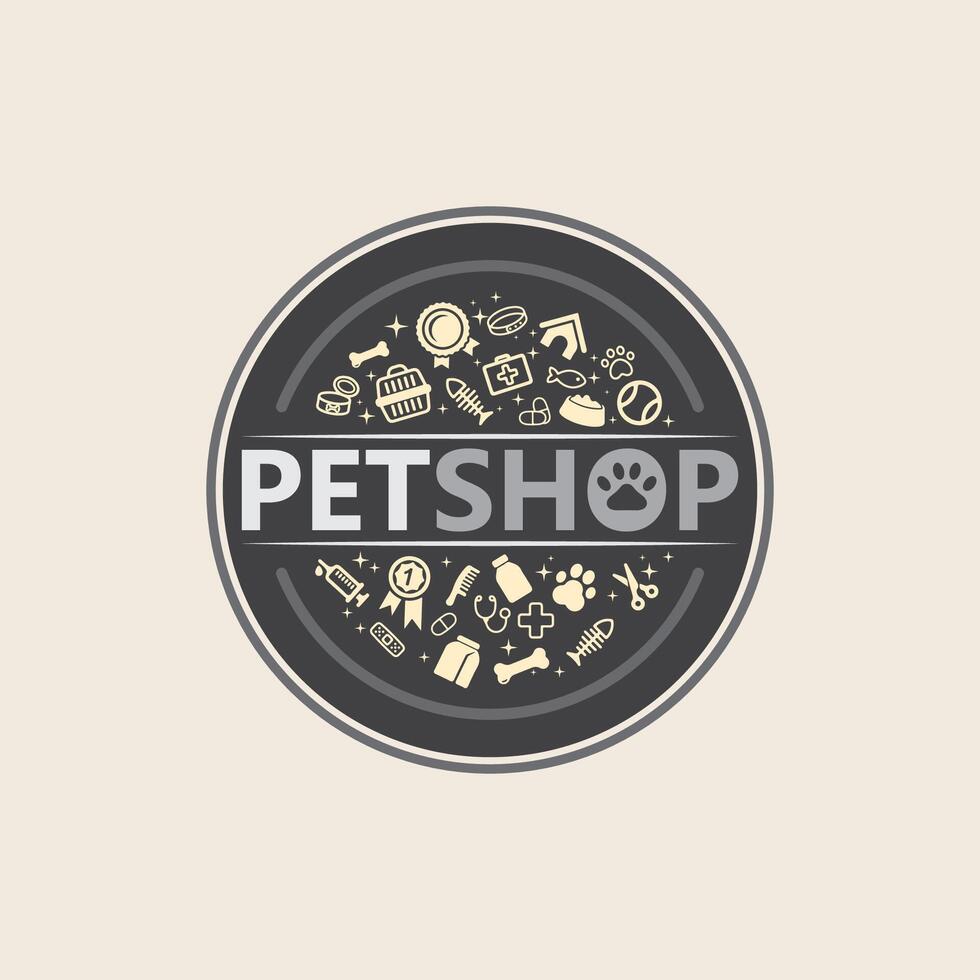 Dog Footprint Pattern Background and pet shop vector