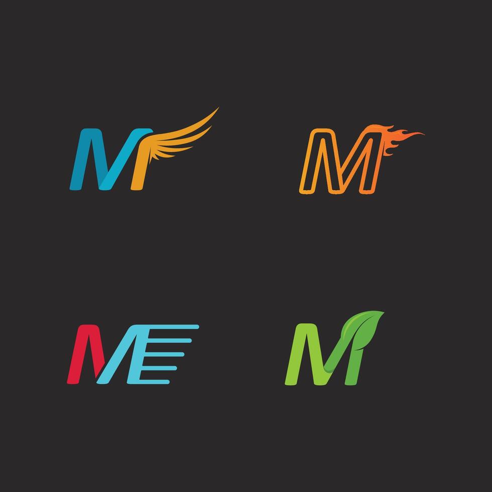 Modern Minimalist M Letter Logo Icon in Flat Style for Business and Tech Companies vector