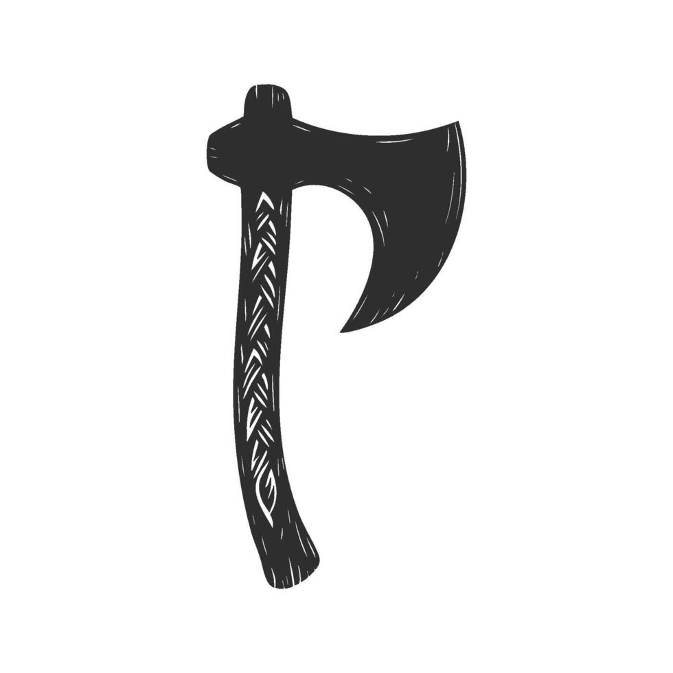 Axe Silhouette Illustration. Symbol Of Strength And Heritage vector