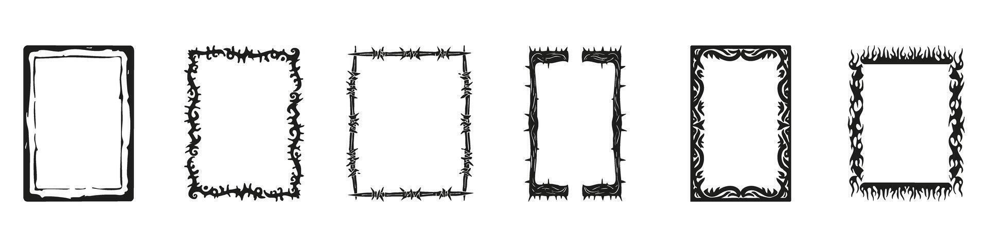 Decorative Frame Borders Set. Artistic Design Elements For Creative Projects Collection. Isolated Illustration vector