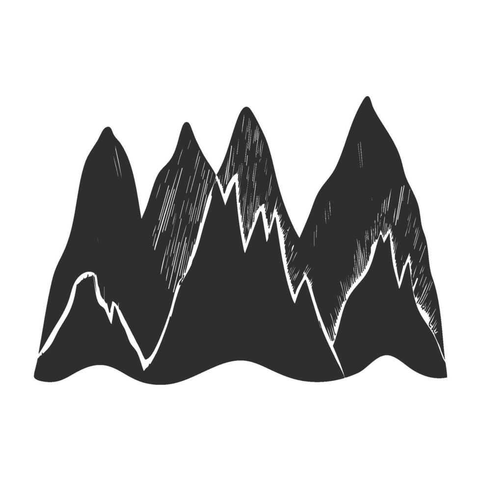Mountain Range Silhouette Illustration. Adventure And Exploration Concept vector
