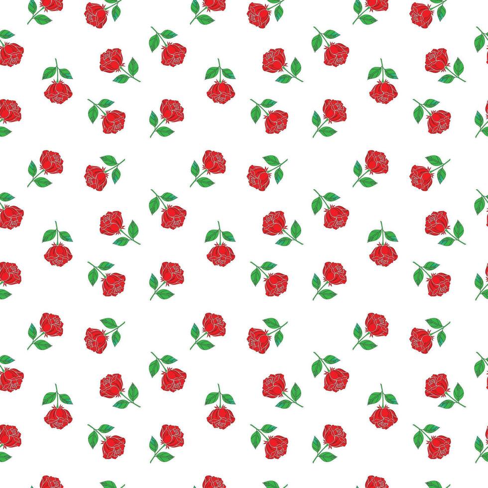 Elegant Rose Seamless Pattern Design. vector