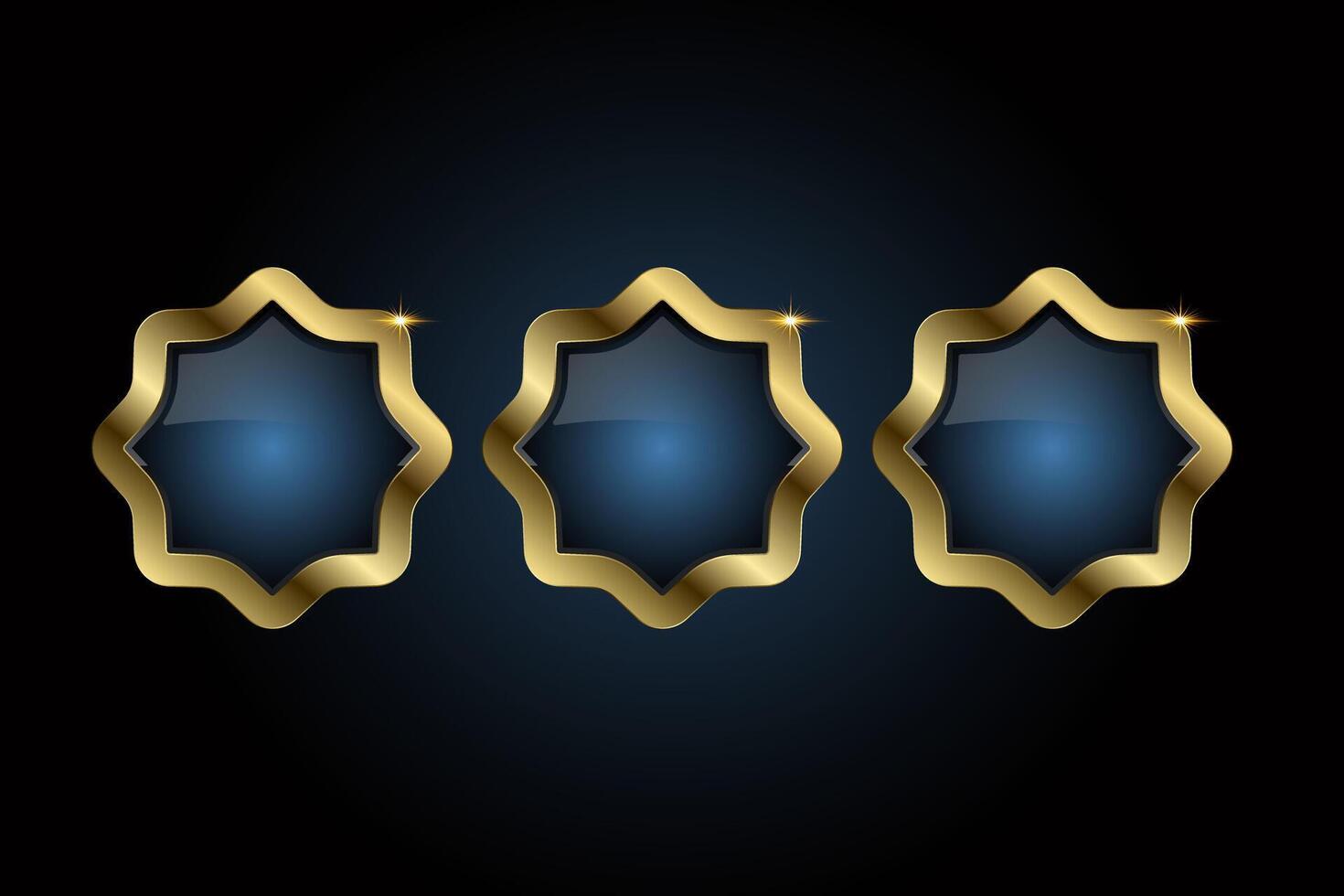 Groups of three Luxury special shape angular design and set of three sharp edges bring a contemporary edge, while the golden sheen adds timeless sophistication vector