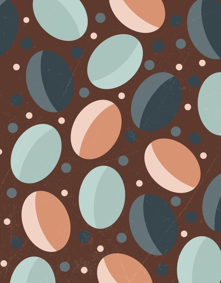 Retro Oval Pattern in Earthy Tones vector