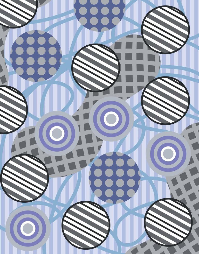 Abstract geometric pattern with striped circles vector