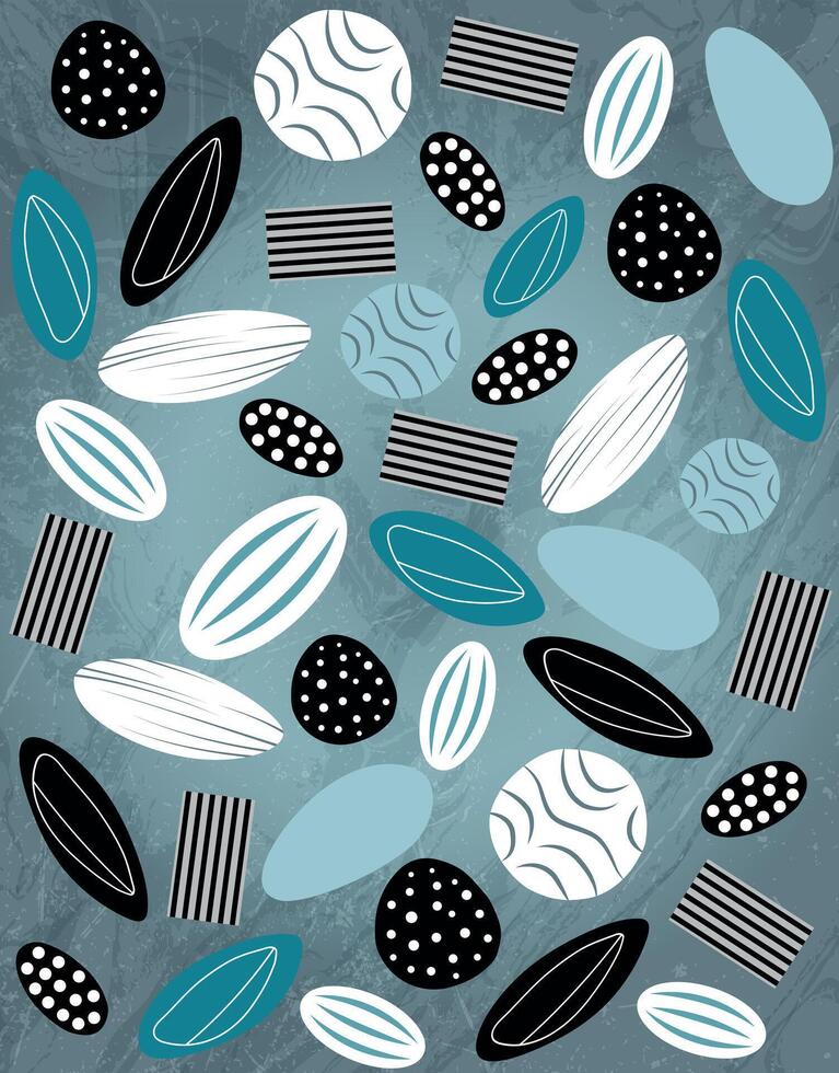 Retro Oval and Stripe Geometric Pattern vector