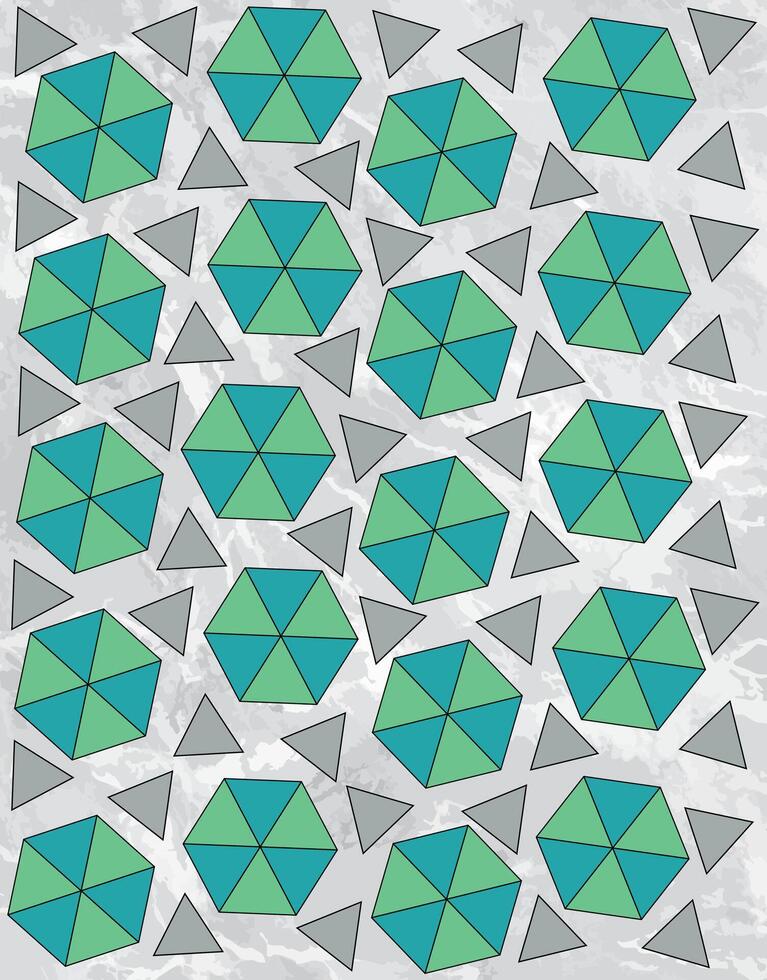 Geometric pattern with hexagons and triangles vector