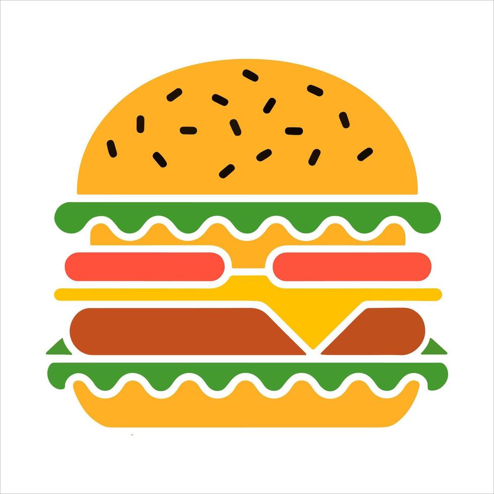 a hamburger is shown in a flat design vector