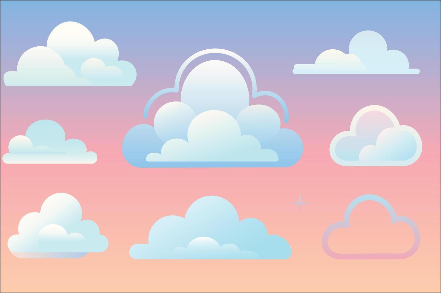 Abstract Gradient Sky Cloud Illustration vector