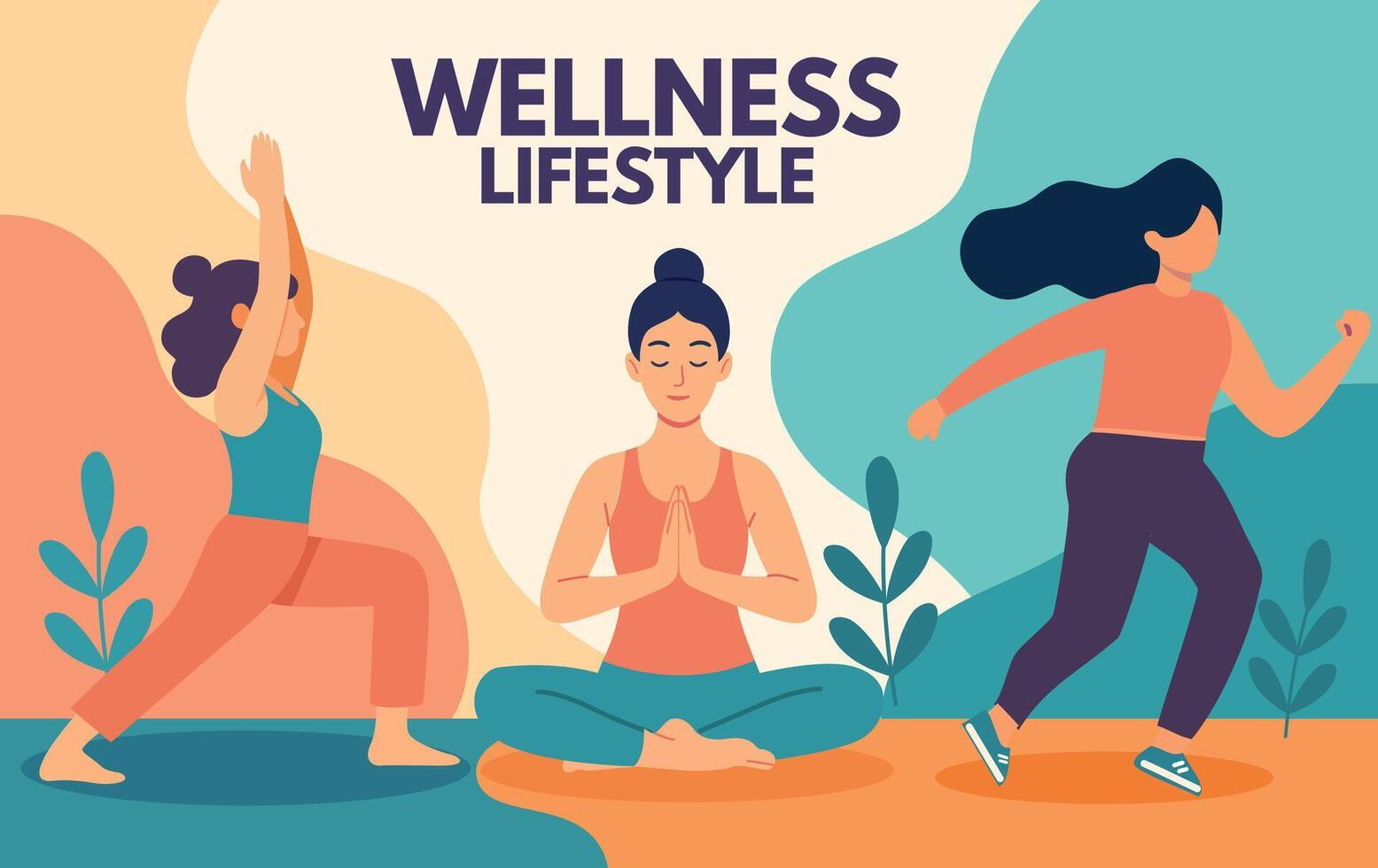 Mindful Active Lifestyle Yoga Meditation vector