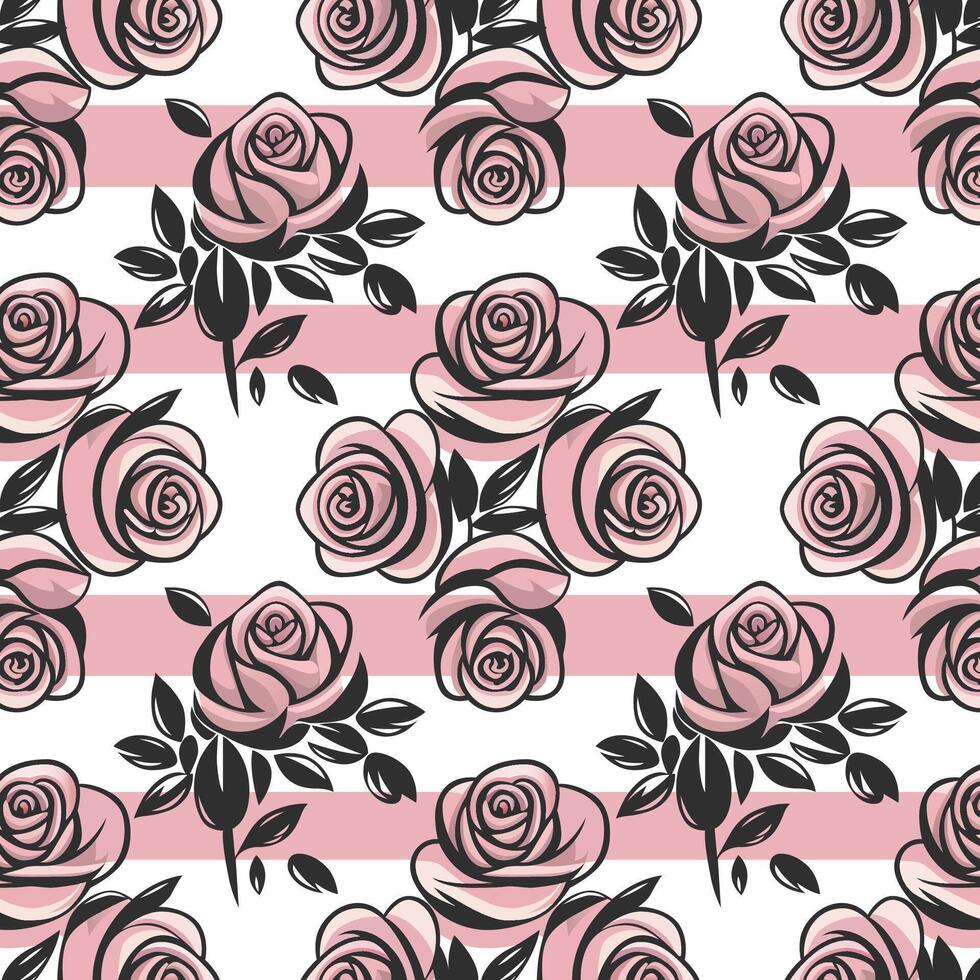 vintage roses seamless pattern vector