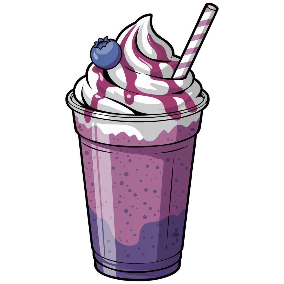 Illustration of Purple Smoothie with Whipped Cream vector