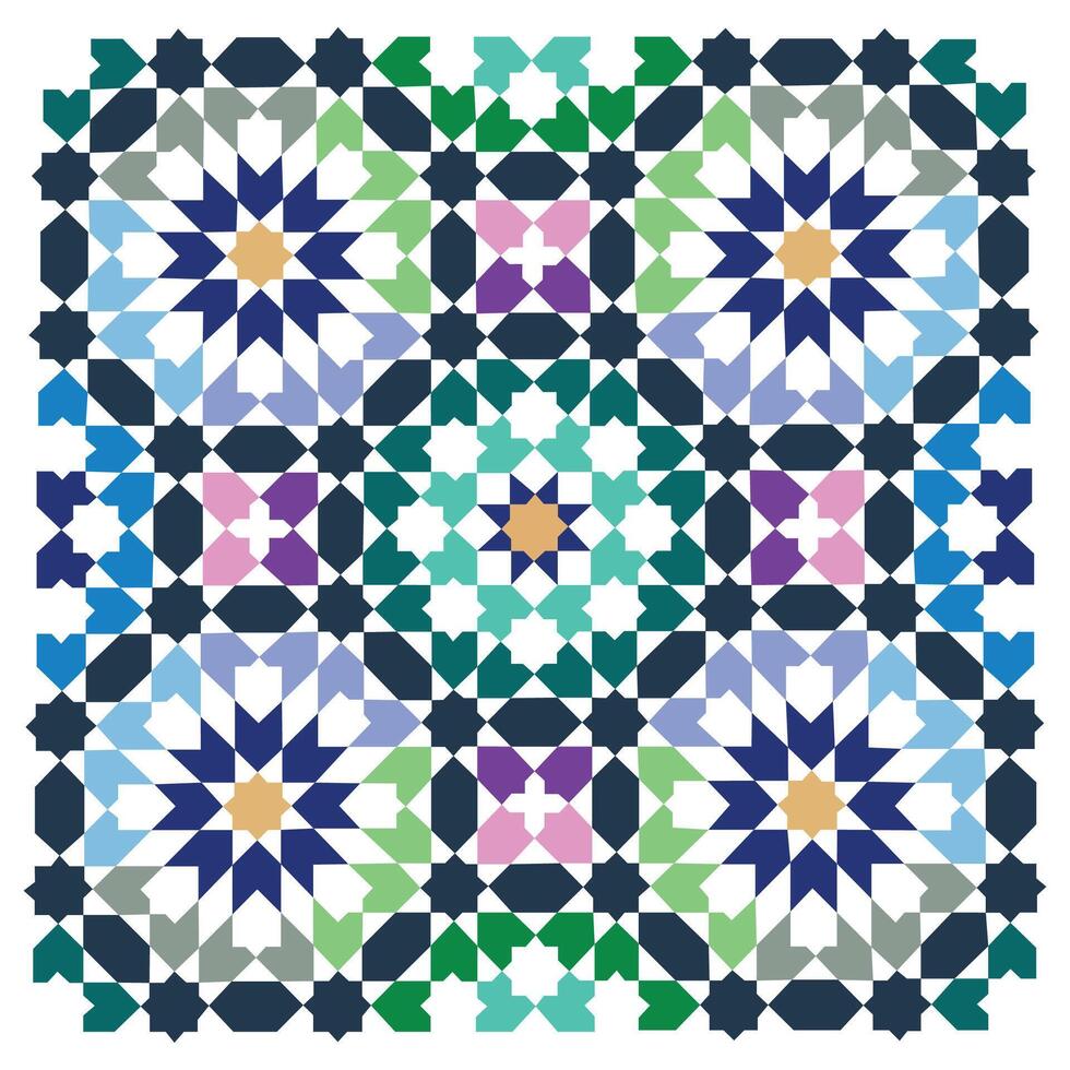 Seamless arabic ornament based on traditional arabic art Geometric mosaic vector