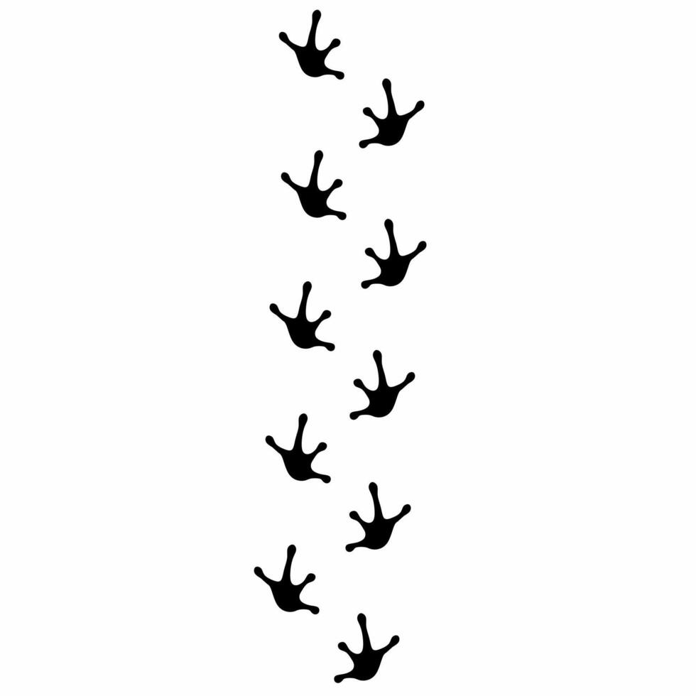 silhouette of a walking frog leg. The soles of the frog's feet on a white background. vector