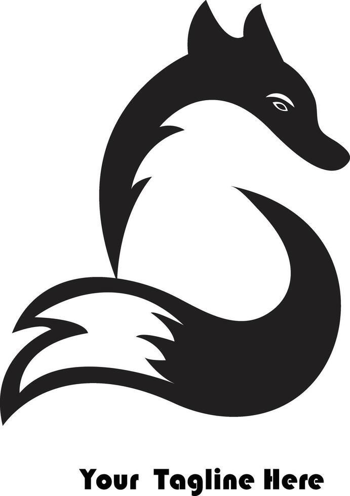 A sleek, minimalist fox logo symbolizing agility and intelligence, perfect for modern brands seeking elegance, simplicity, and clever visual identity. vector