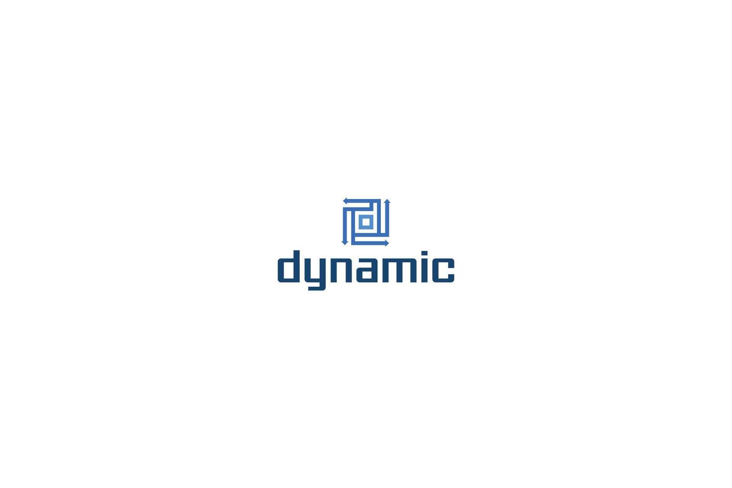 Letter d modern technological square logo vector