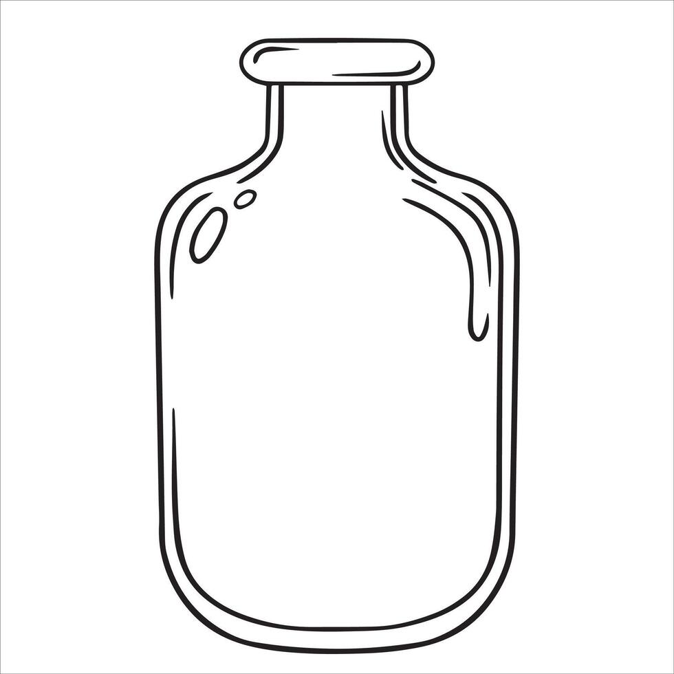 bottle for magic potion. line illustration vector