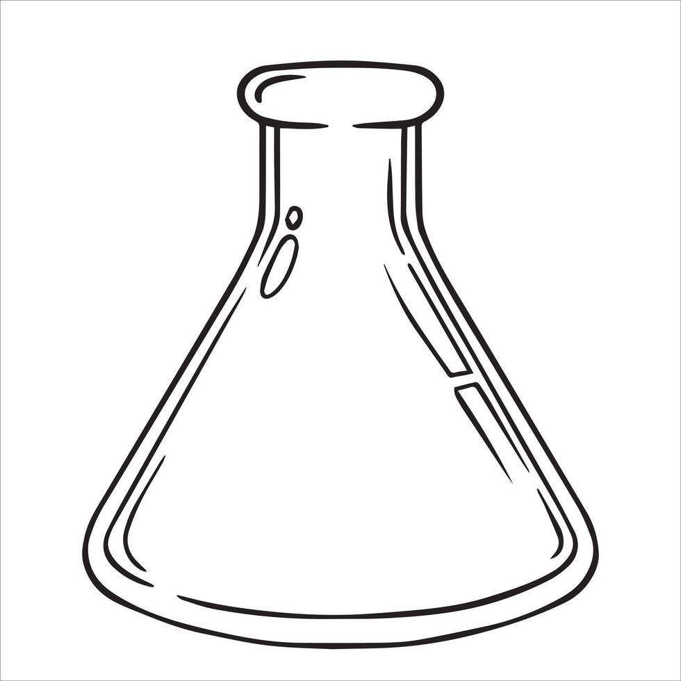 bottle for magic potion. simple line illustration vector