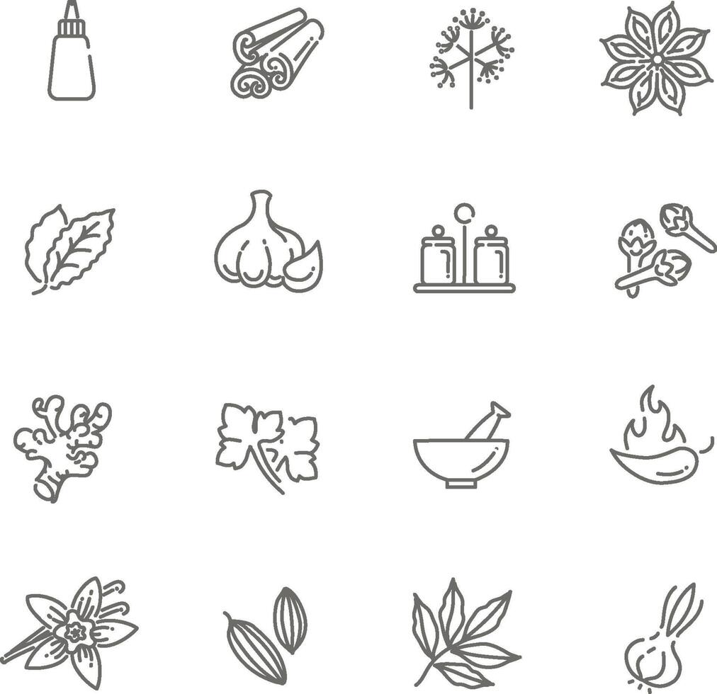 Web icon set - spices, condiments and herbs vector
