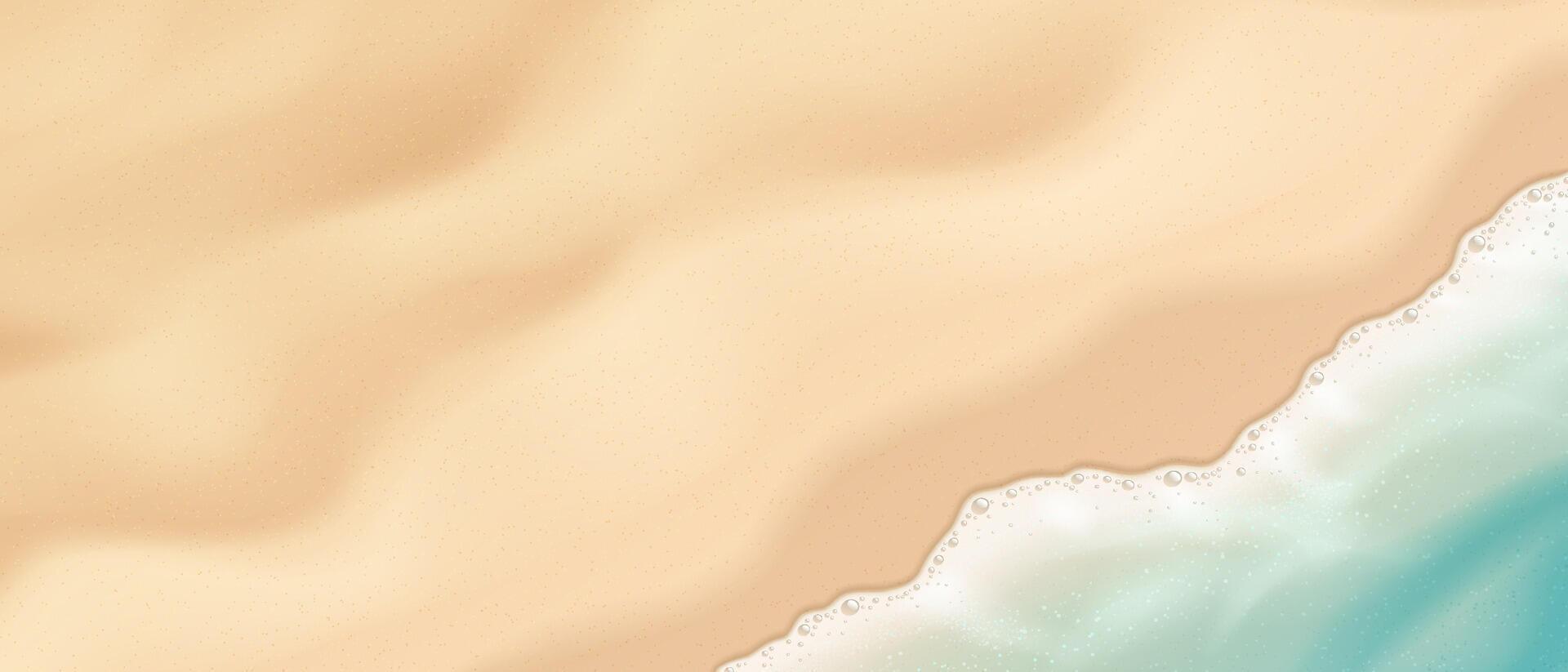 illustration of a tranquil beach with gentle waves. Soft beige sand meets turquoise blue water. Perfect summer vacation background or web design element. vector