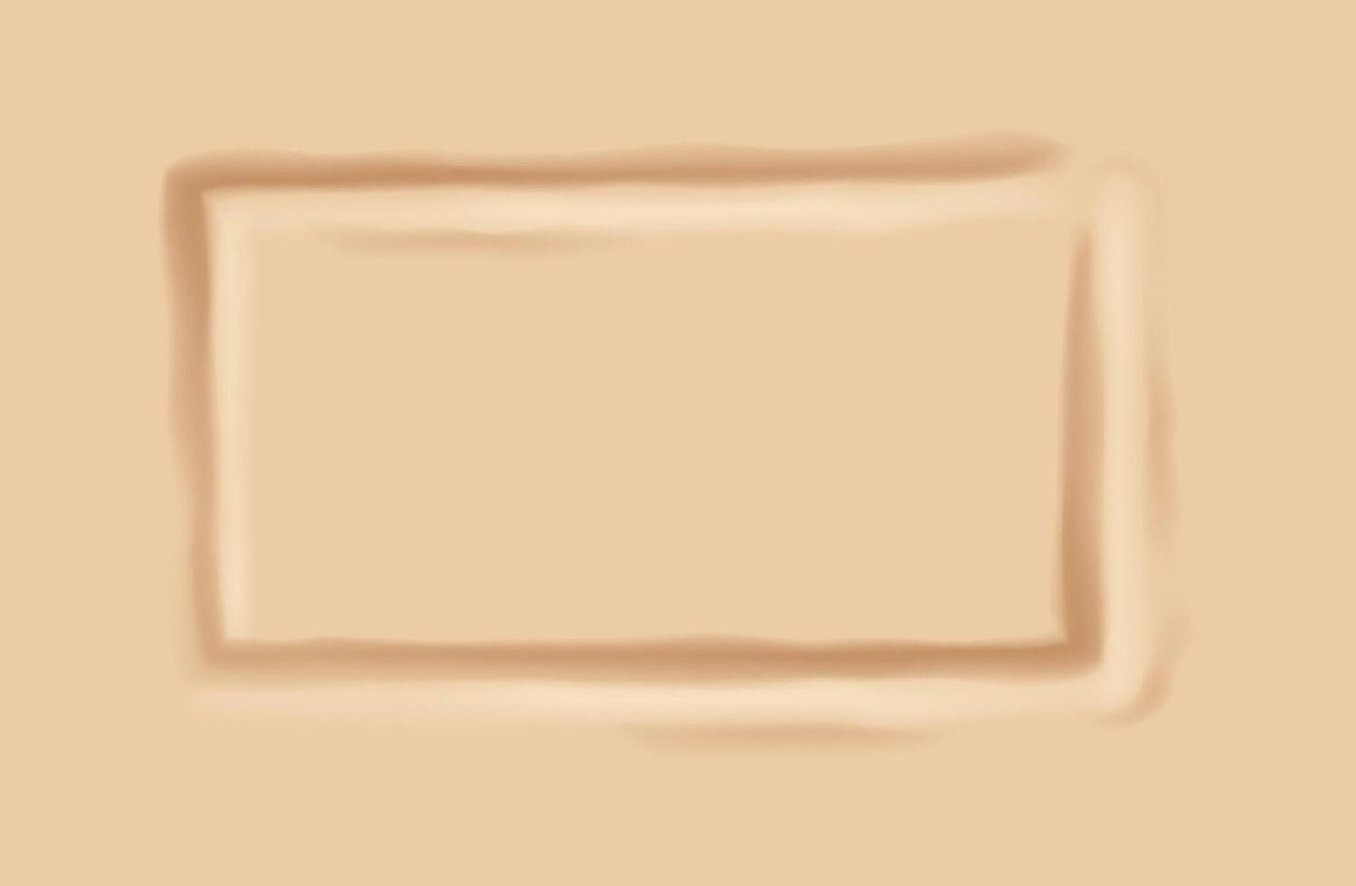 Digital illustration of a rectangle drawn in sand. Warm beige tones create a soothing background. Perfect for design projects and presentations. vector
